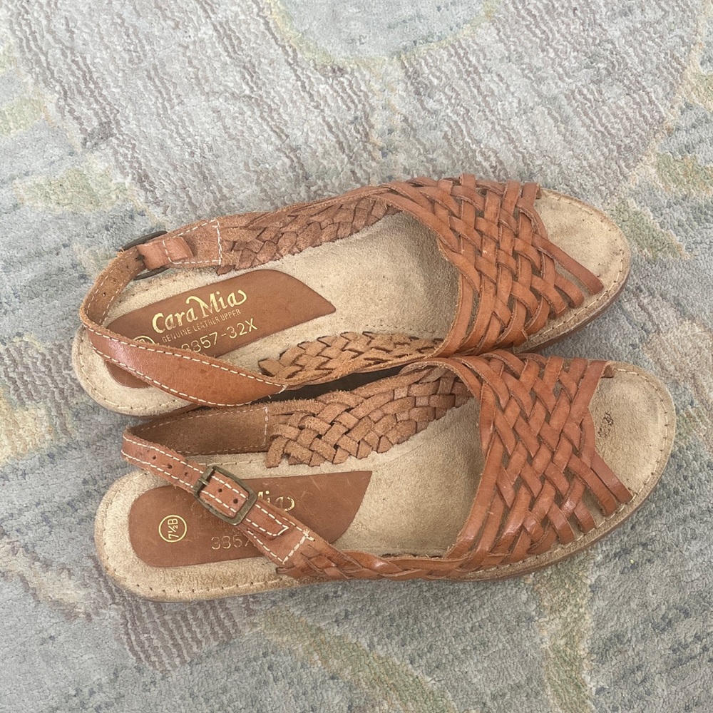 Vintage leather wedge Sandals 7.5